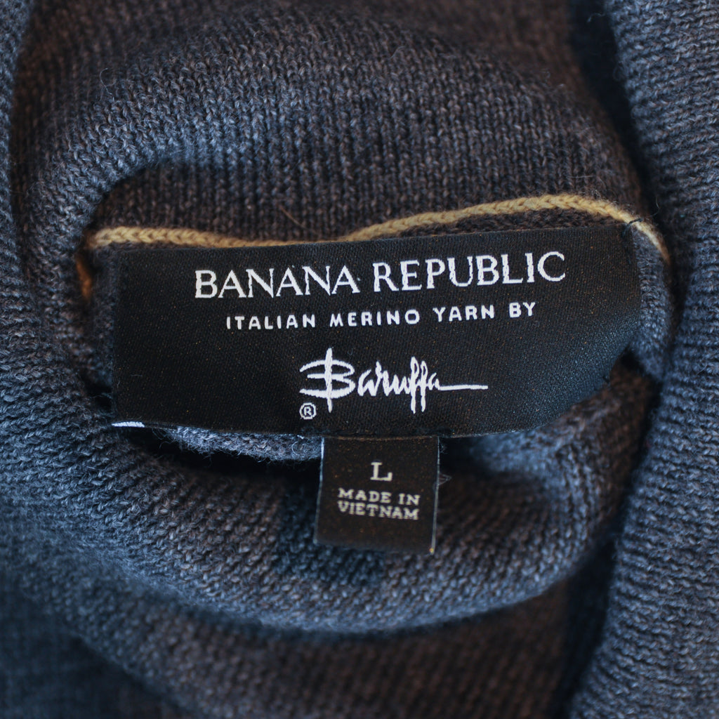 Banana Republic Grey Italian Merino Wool Turtle Neck Sweater