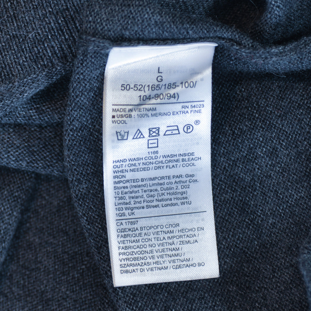 Banana Republic Grey Italian Merino Wool Turtle Neck Sweater
