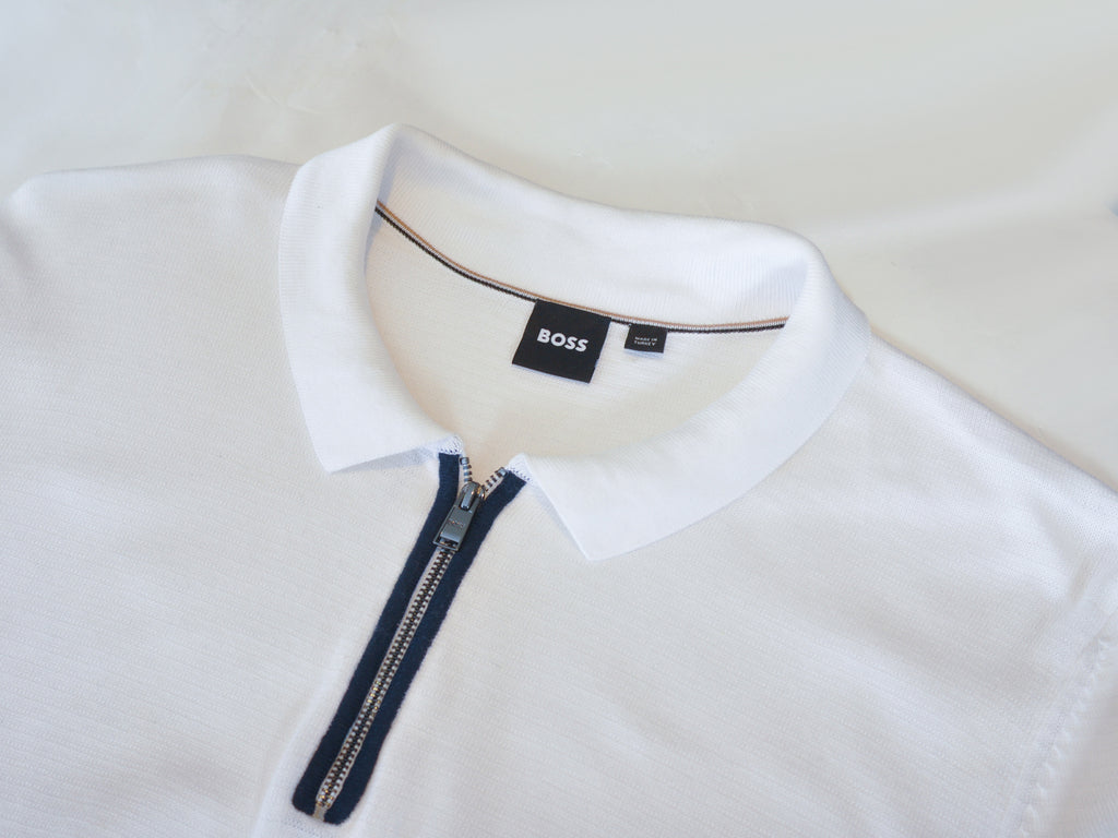 Hugo Boss Ivory Knit Emilio Polo Shirt