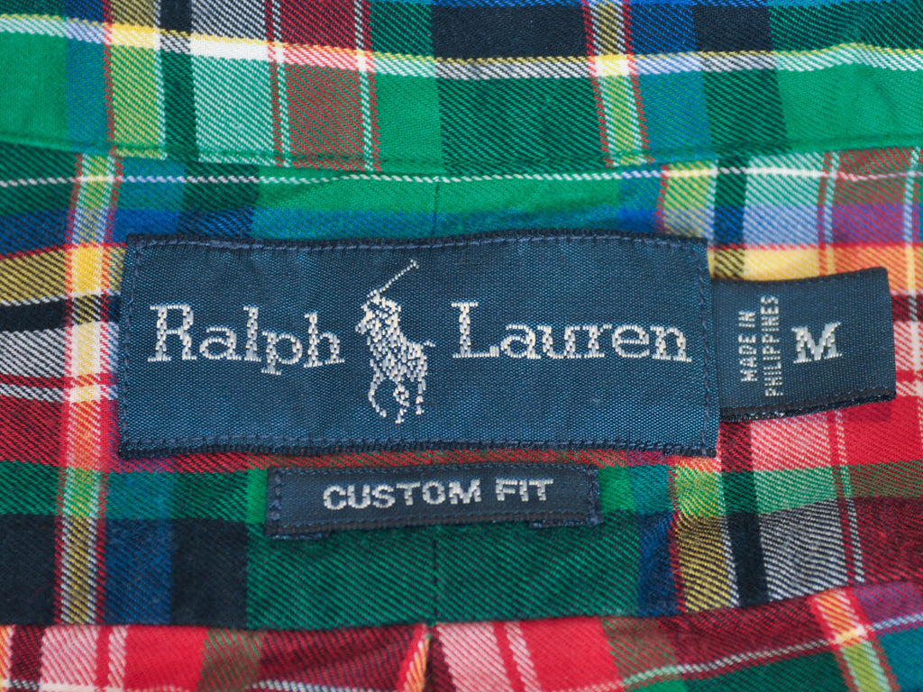 Polo Ralph Lauren Green Check Custom Fit Shirt