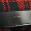 Saint Laurent Red Check Tartan Wool Backpack