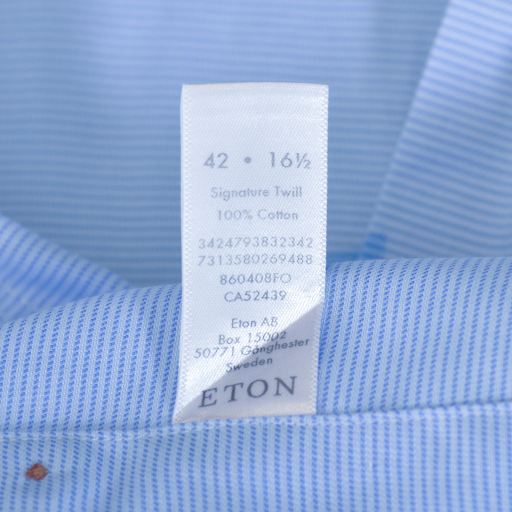 Eton Blue Signature Twill Contemporary Fit Shirt