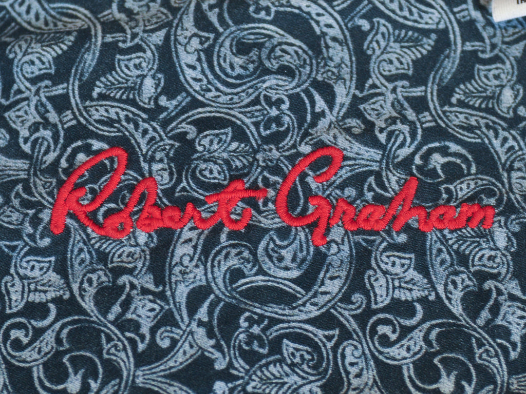 Robert Graham Dark Grey Basketweave Print Shirt