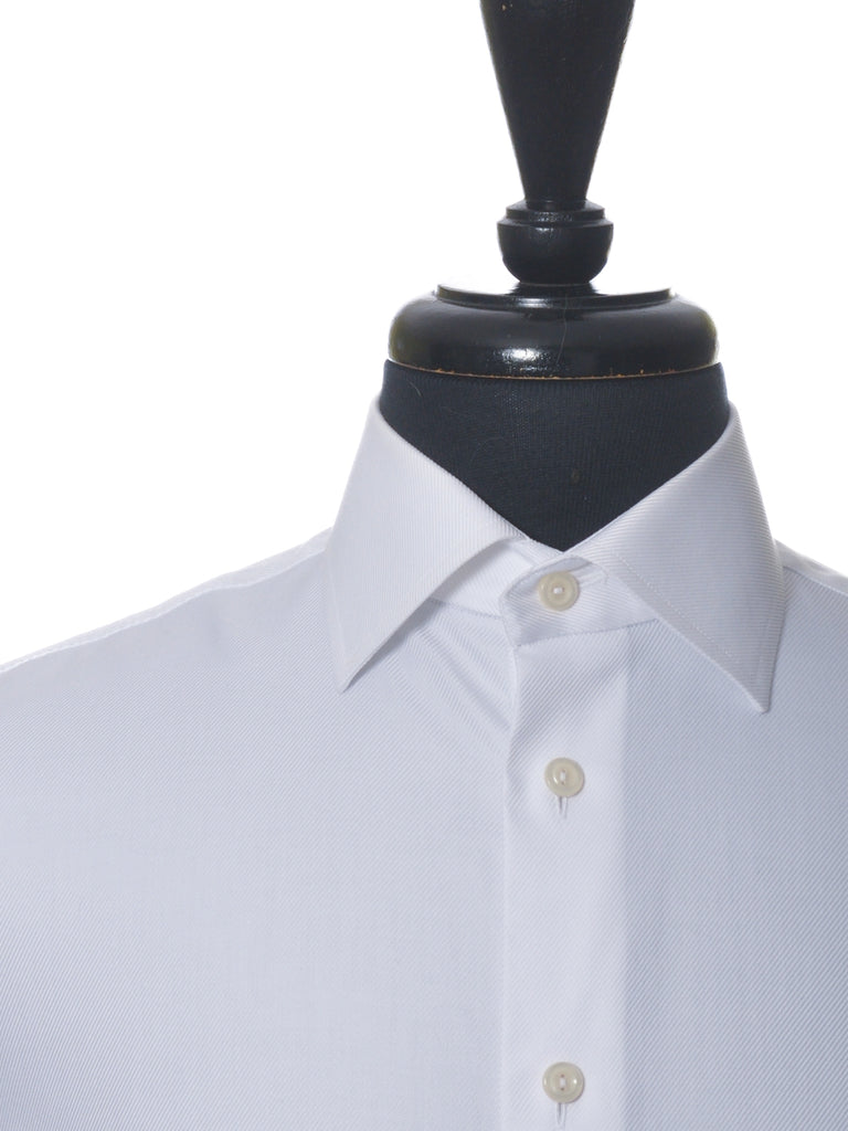 Eton White Textured Twill Contemporary Fit Shirt