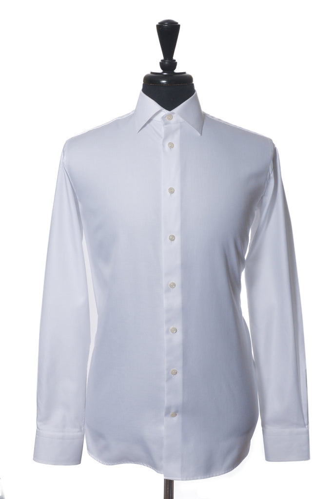 Eton White Textured Twill Contemporary Fit Shirt