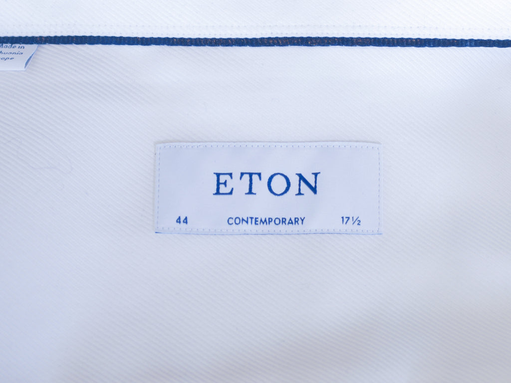 Eton White Textured Twill Contemporary Fit Shirt