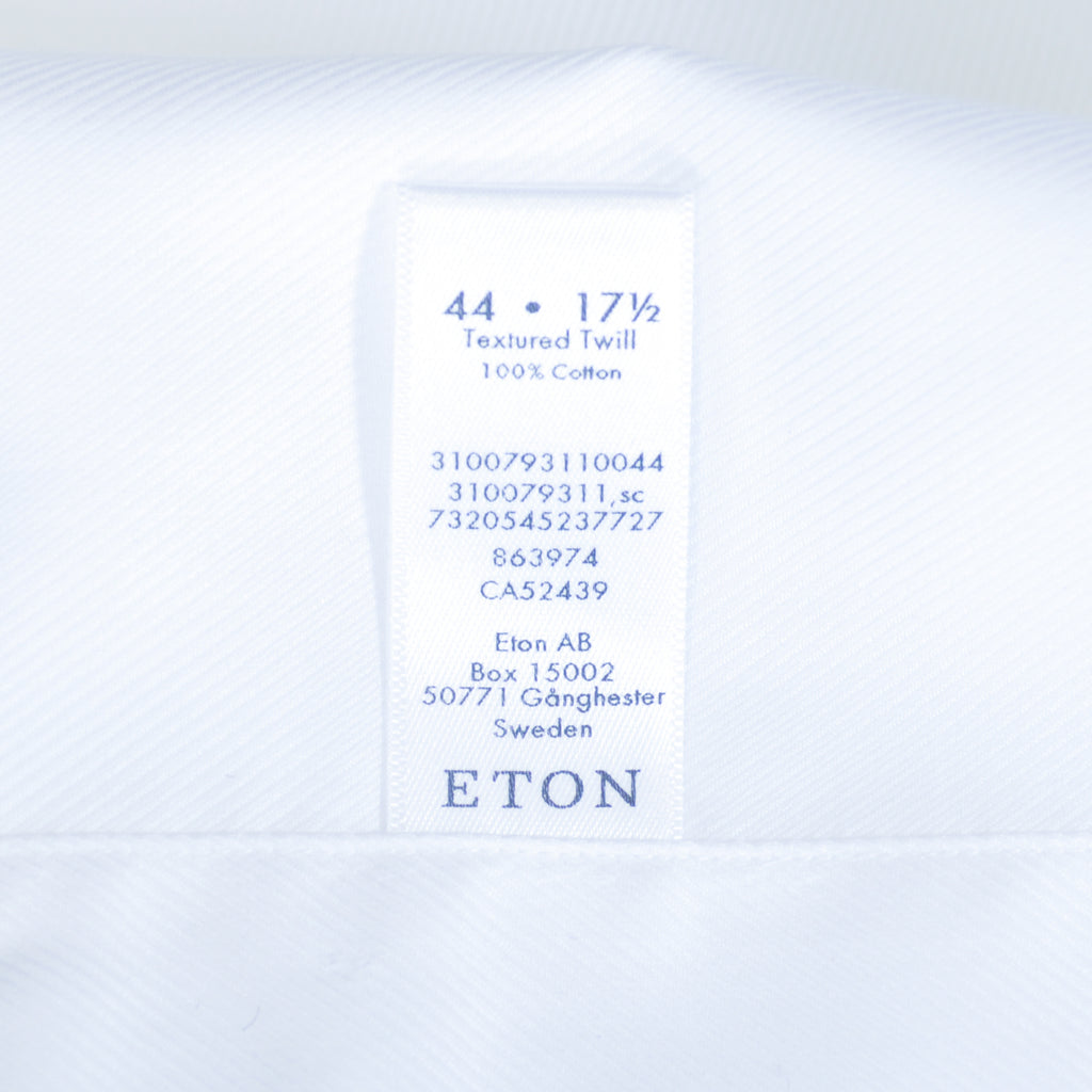 Eton White Textured Twill Contemporary Fit Shirt
