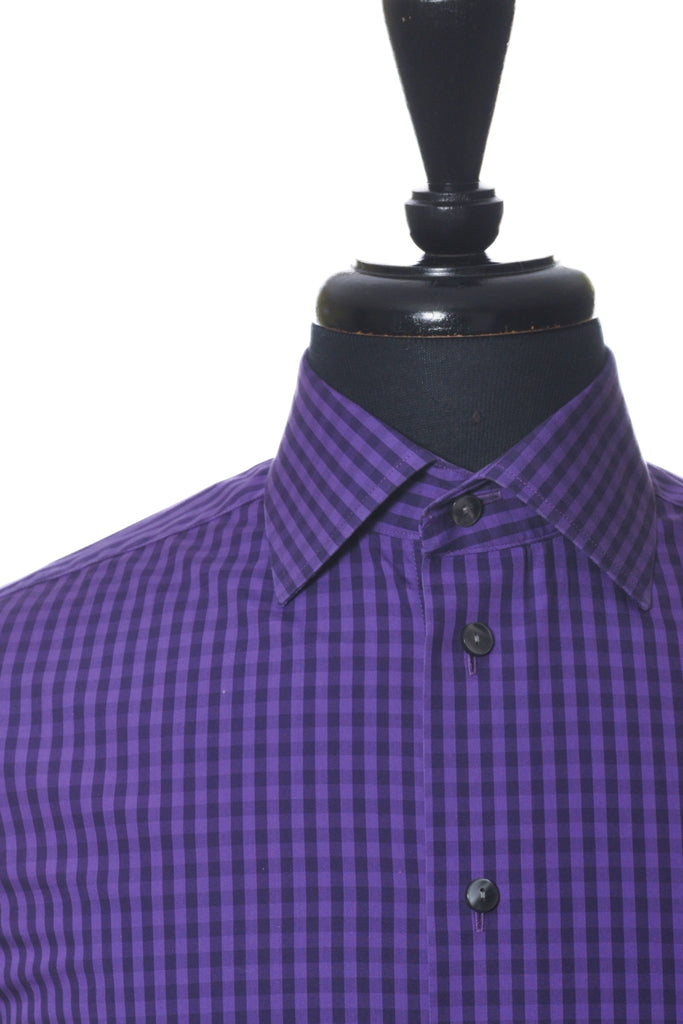 Eton Purple Check Contemporary Fit Shirt