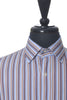 Etro Brown on Blue Striped Dress Shirt