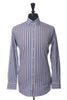 Etro Brown on Blue Striped Dress Shirt