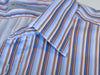 Etro Brown on Blue Striped Dress Shirt