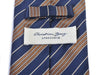 Christian Berg Brown on Navy Blue Striped Tie