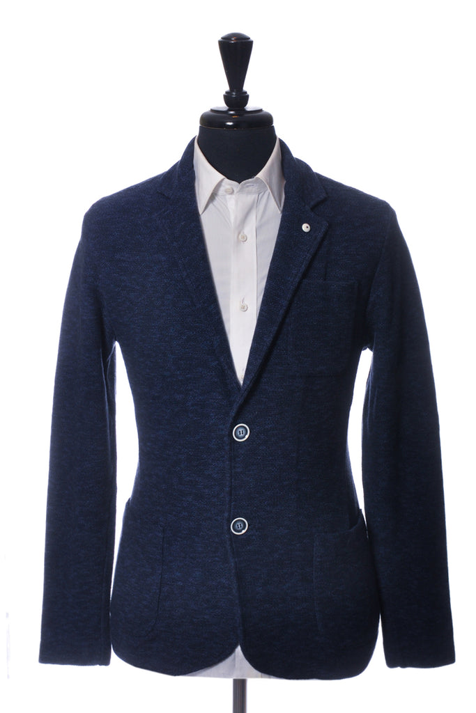 LBM 1911 Navy Blue Terry Cotton Blazer
