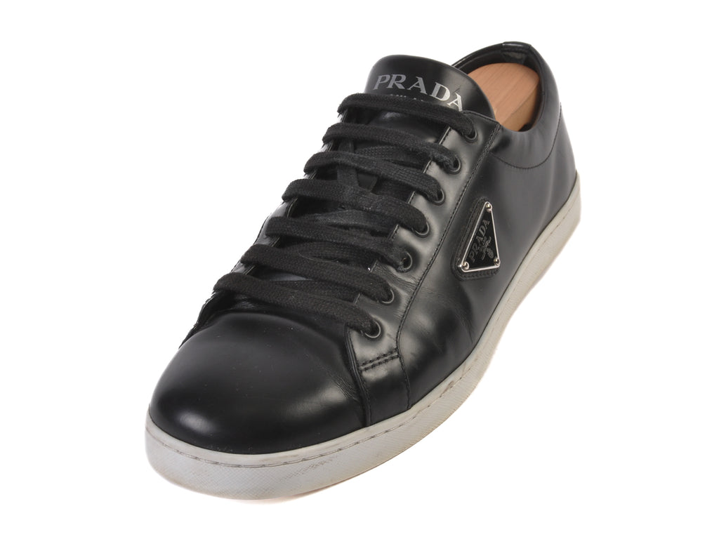 Prada Black Leather Sneakers