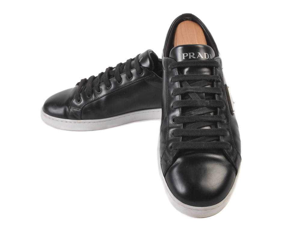 Prada Black Leather Sneakers