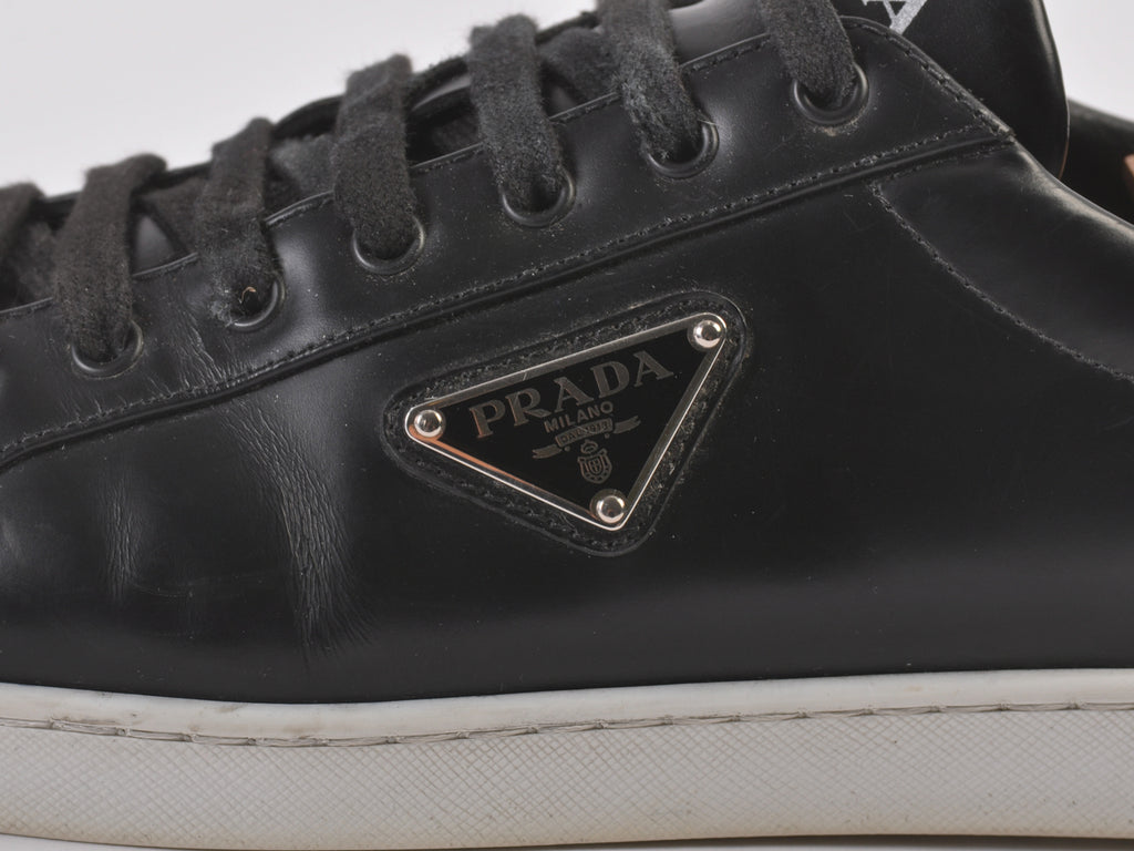 Prada Black Leather Sneakers