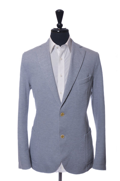 Eleventy Grey Cotton Blend Reverse Seam Blazer
