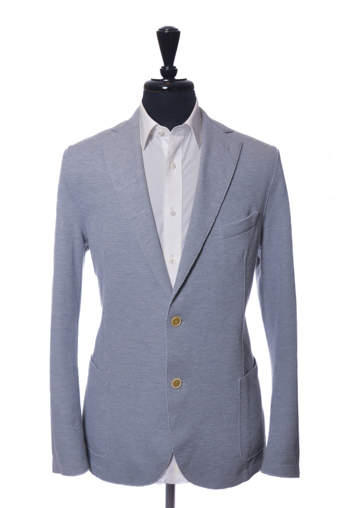 Eleventy Grey Cotton Blend Reverse Seam Blazer