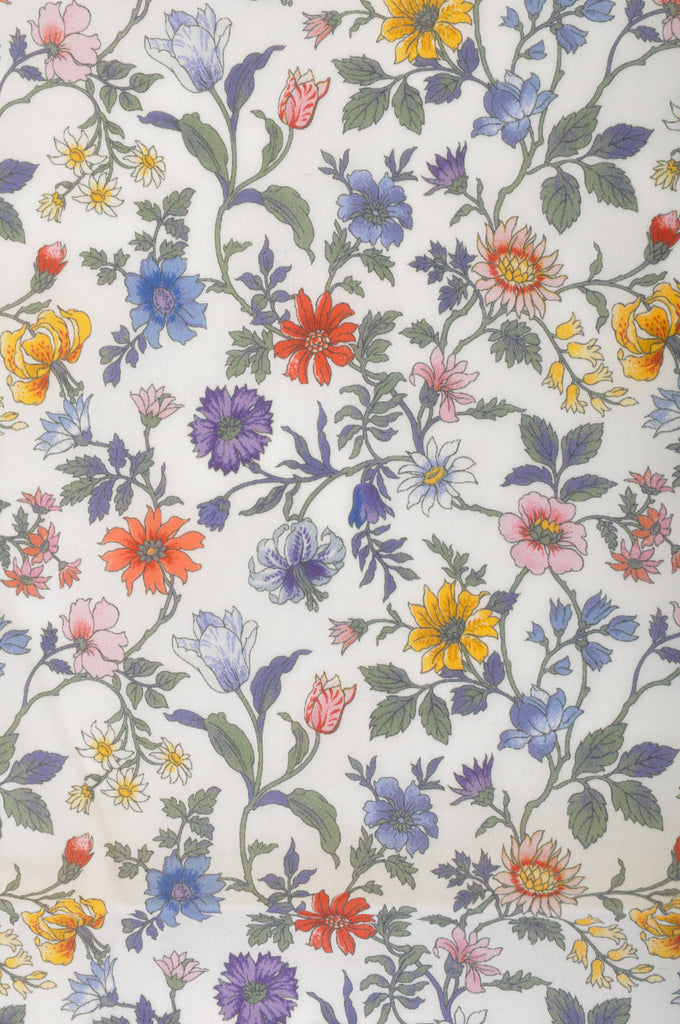 Paul Smith White Floral Print Cotton Pocket Square