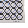 Tom Ford Grey Circle Print Silk Pocket Square