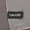 Tom Ford Taupe Trimmed Grey Silk Pocket Square