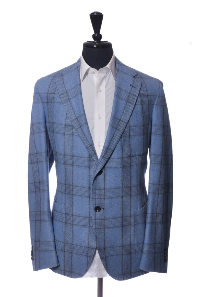 Harold Blue Check Silk Cotton Berlino Blazer