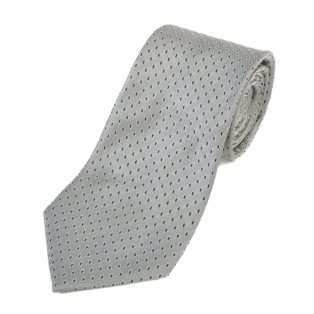 Giorgio Armani Dotted Grey Silk Tie