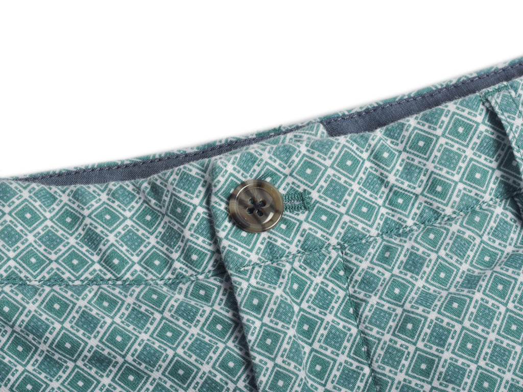 Club Monaco Green on White Print Baxter Shorts