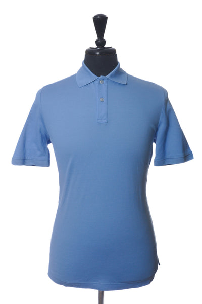 Eton Blue Pique Jersey Polo Shirt