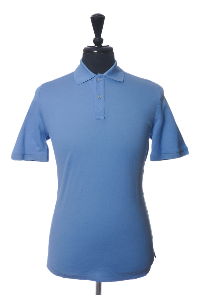 Eton Blue Pique Jersey Polo Shirt