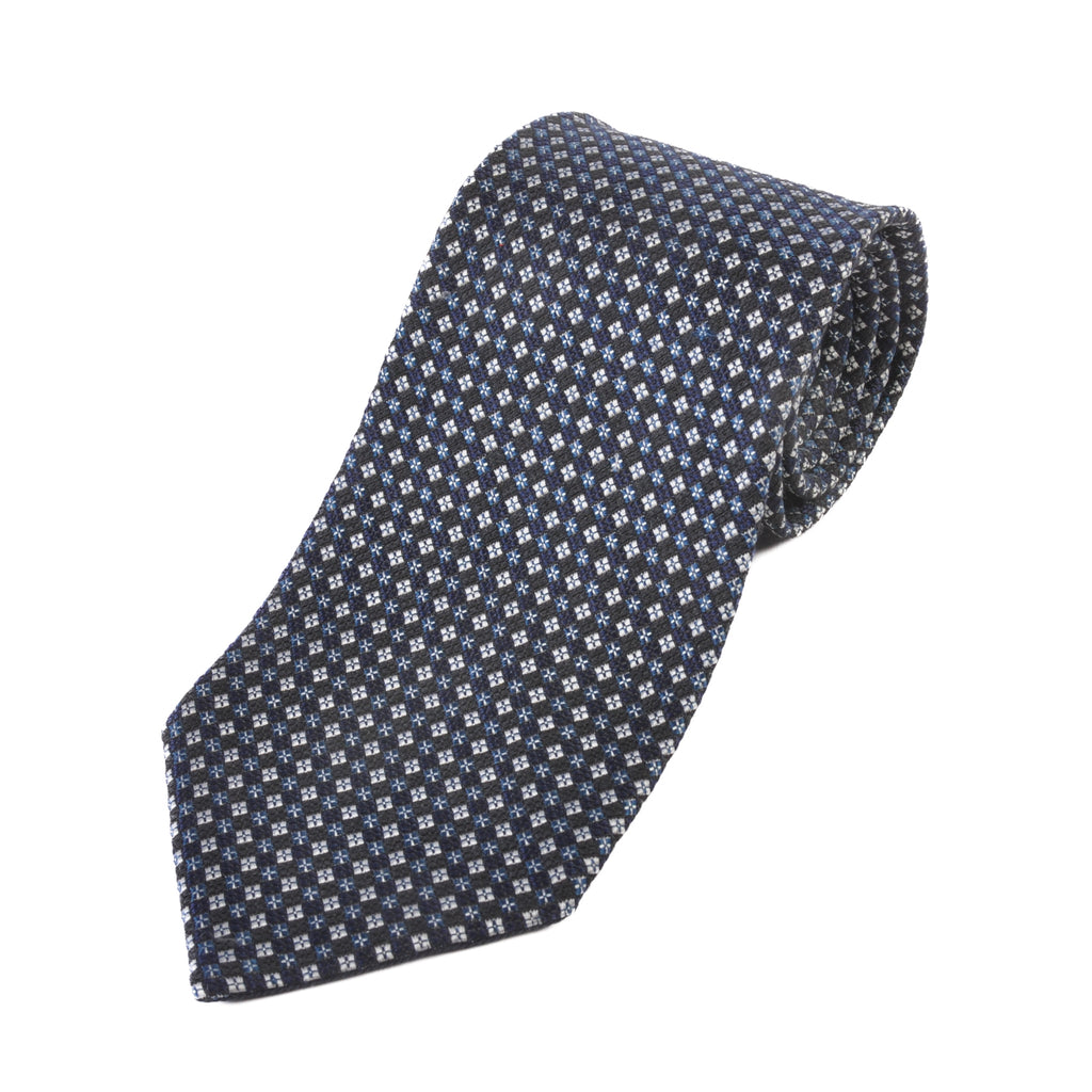 Tom Ford Grey and Blue Geometric Tie