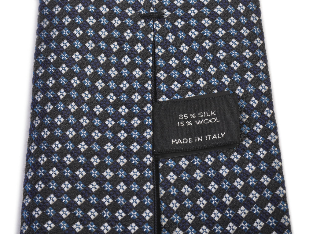 Tom Ford Grey and Blue Geometric Tie