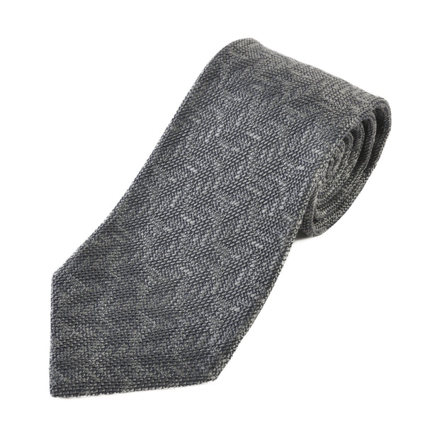 Tom Ford Grey Herringbone Weave Silk Tie