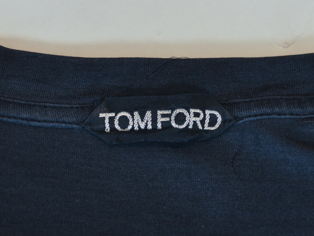 Tom Ford Washed Navy Blue Crew Neck T-Shirt