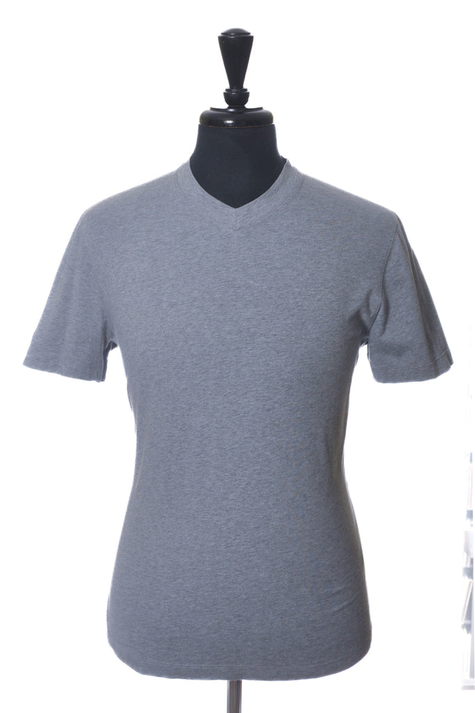 Brunello Cucinelli Grey Regular Fit V-Neck T-Shirt