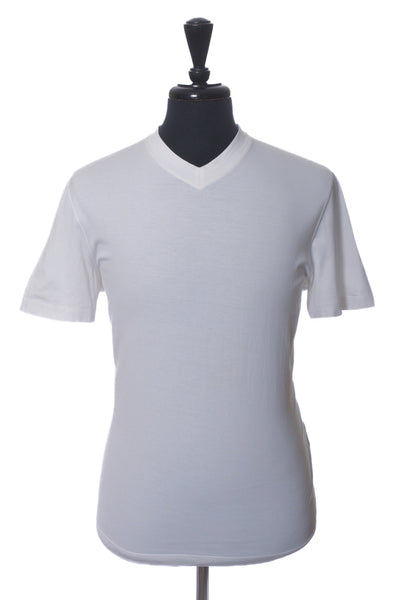 Brunello Cucinelli White Regular Fit V-Neck T-Shirt