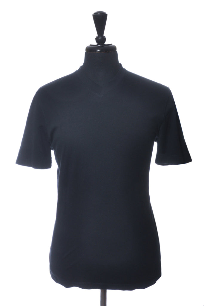 Brunello Cucinelli Navy Blue Regular Fit V-Neck T-Shirt