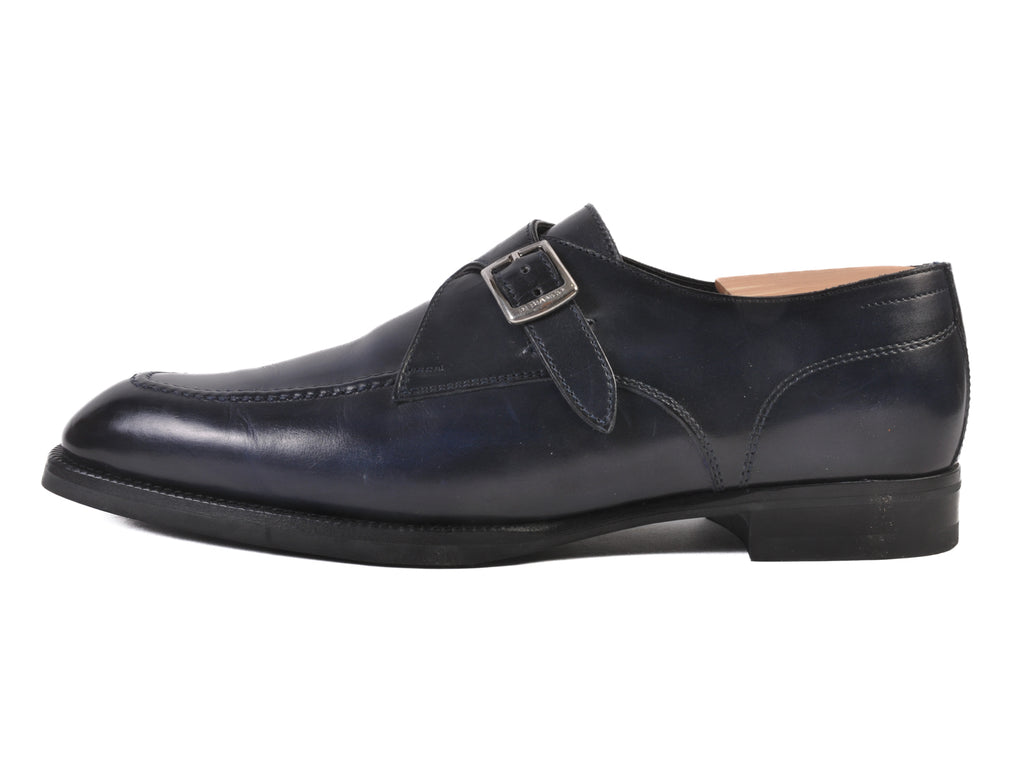 Di Bianco Dark Blue Monk Strap Shoes