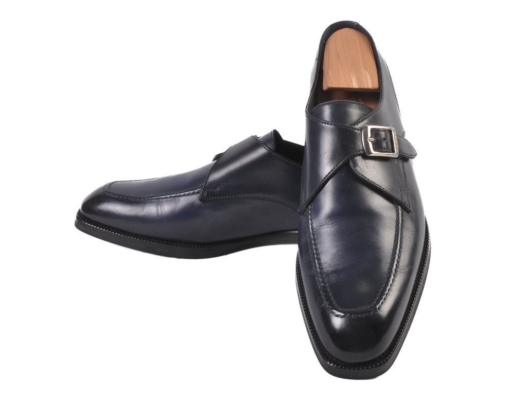 Di Bianco Dark Blue Monk Strap Shoes