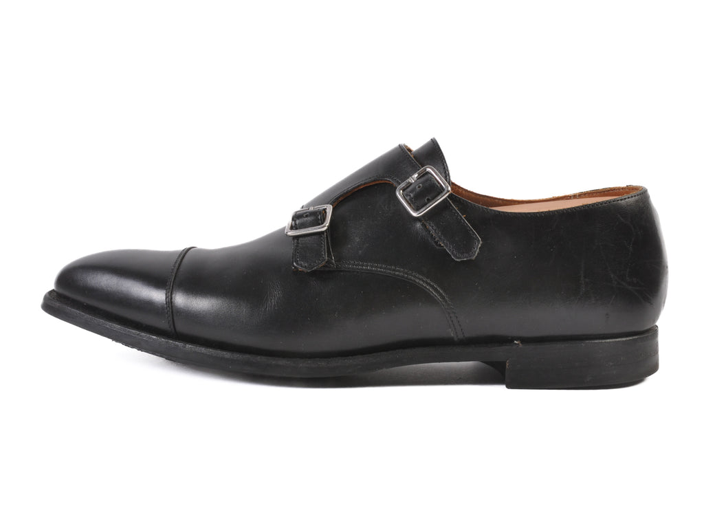 Crockett & Jones Black Lowndes Double Monk Strap Shoes