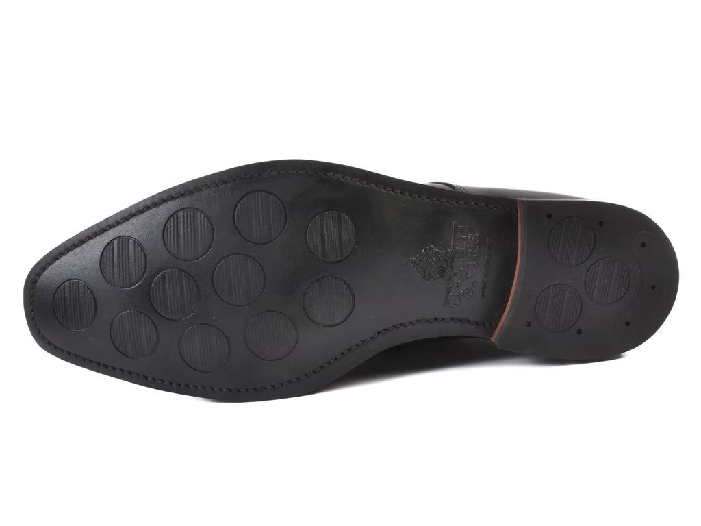 Crockett & Jones Black Lowndes Double Monk Strap Shoes