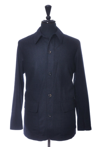 Private White Brown on Navy Twill Jacket