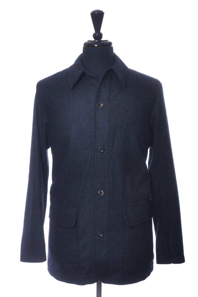 Private White Brown on Navy Twill Jacket