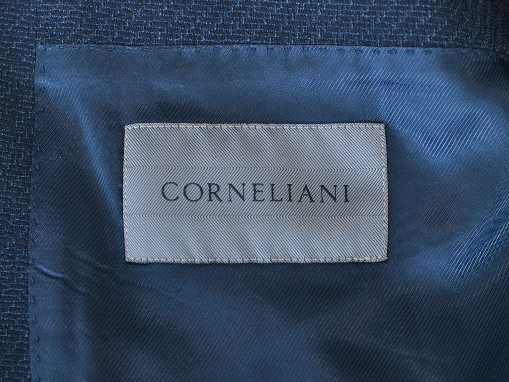 Corneliani Navy Blue 18.75 Microns Twill Gate Blazer