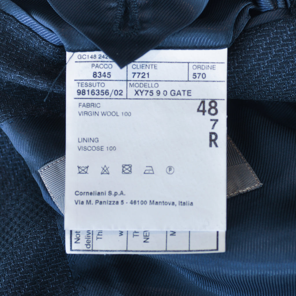 Corneliani Navy Blue 18.75 Microns Twill Gate Blazer