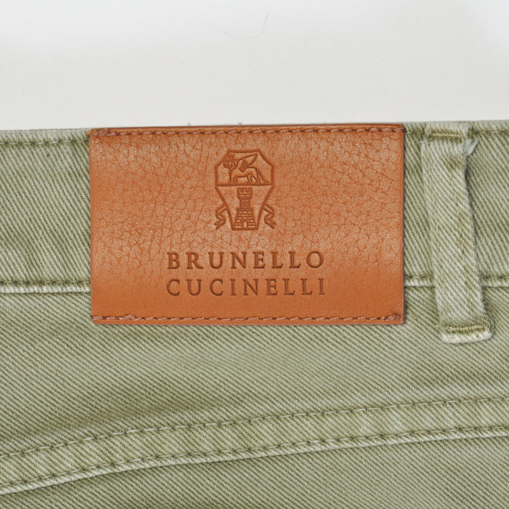 Brunello Cucinelli Sage Green Skinny Fit Jeans