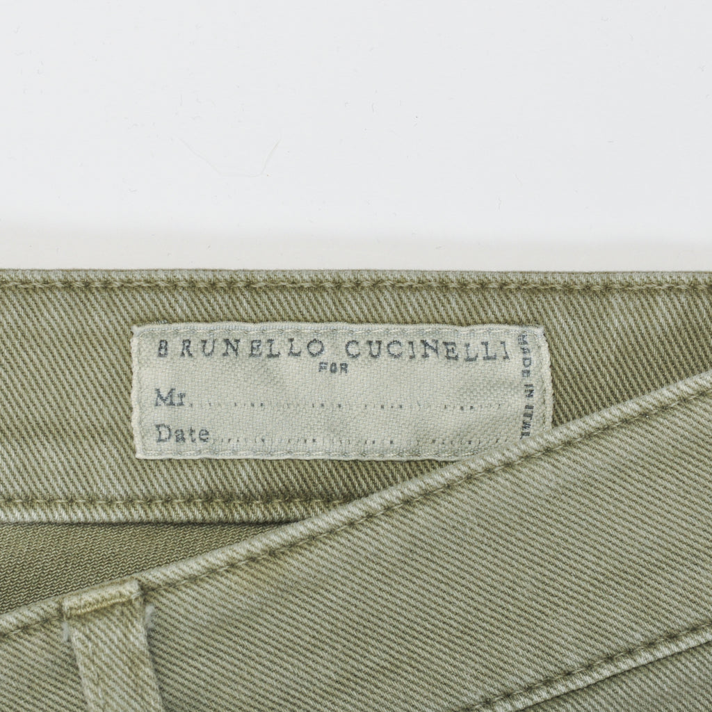 Brunello Cucinelli Sage Green Skinny Fit Jeans