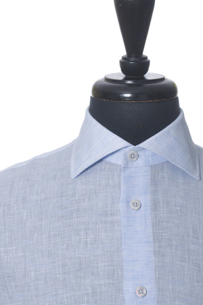 Maurizio Baldassari Blue Linen Shirt
