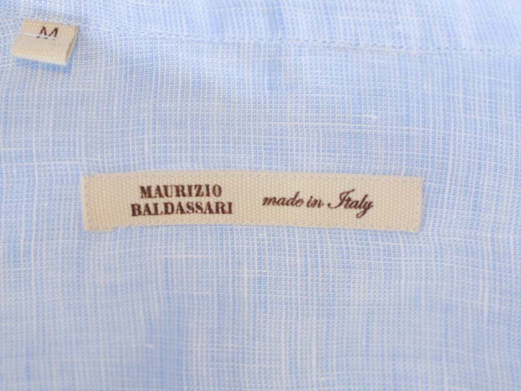 Maurizio Baldassari Blue Linen Shirt
