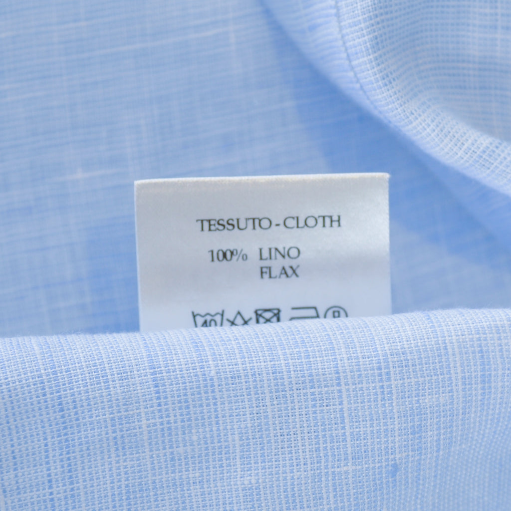 Maurizio Baldassari Blue Linen Shirt